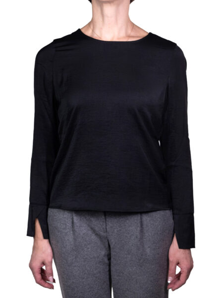 Блузка Taifun by GERRY WEBER чорна, віскоза з еластаном, для жінок, осінь-зима