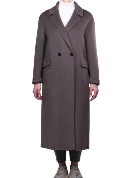 Пальто Saint Jacques коричневе для жінок, вовна та поліестер, осінь-зима, розміри 36-44